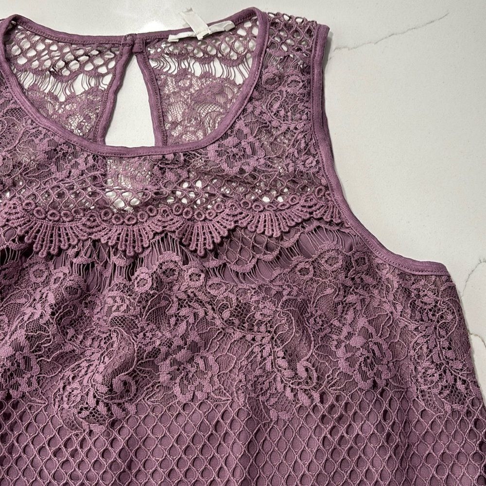 Maurice’s | Purple Pink Lace Women’s Tank Top Sleeveless Blouse Size S - Picture 5 of 15